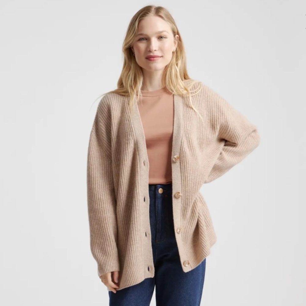 Quince Mongolian Cashmere Boyfriend Cardigan